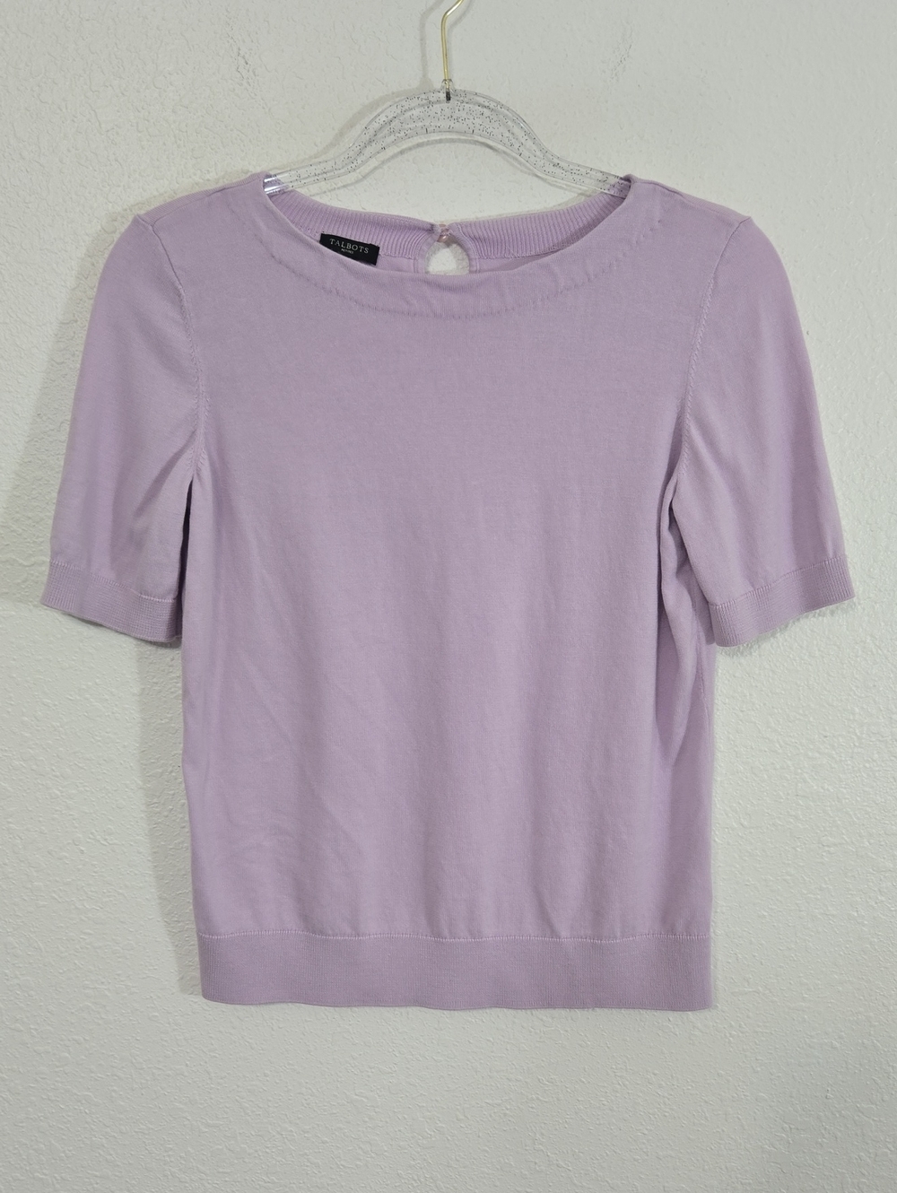 Talbots Lavender Short Sleeve Boat Neckline Top Office Travel Church, size MP